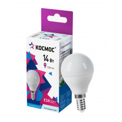 Лампа светодиодная LED 14Вт Шар 220В Е14 D45х80 6500К холодный 1260 лм