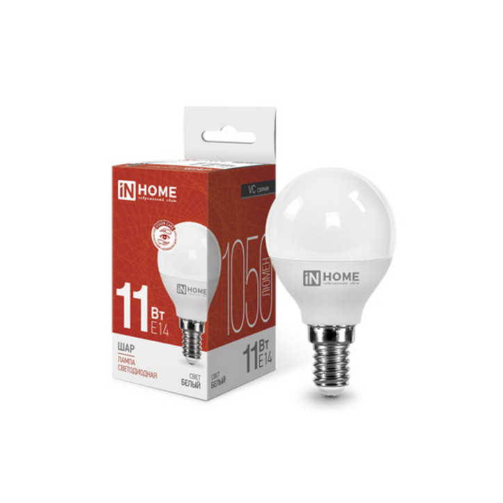 Лампа светодиодная LED-ШАР-VC 11Вт 230В Е14 4000К 1050Лм IN HOME