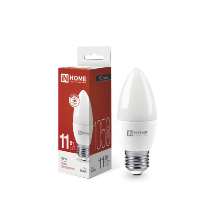 Лампа светодиодная LED-СВЕЧА-VC 11Вт 230В Е27 4000К 1050Лм IN HOME Лампа светодиодная LED-СВЕЧА-VC 11Вт 230В Е27 4000К 1050Лм IN HOME