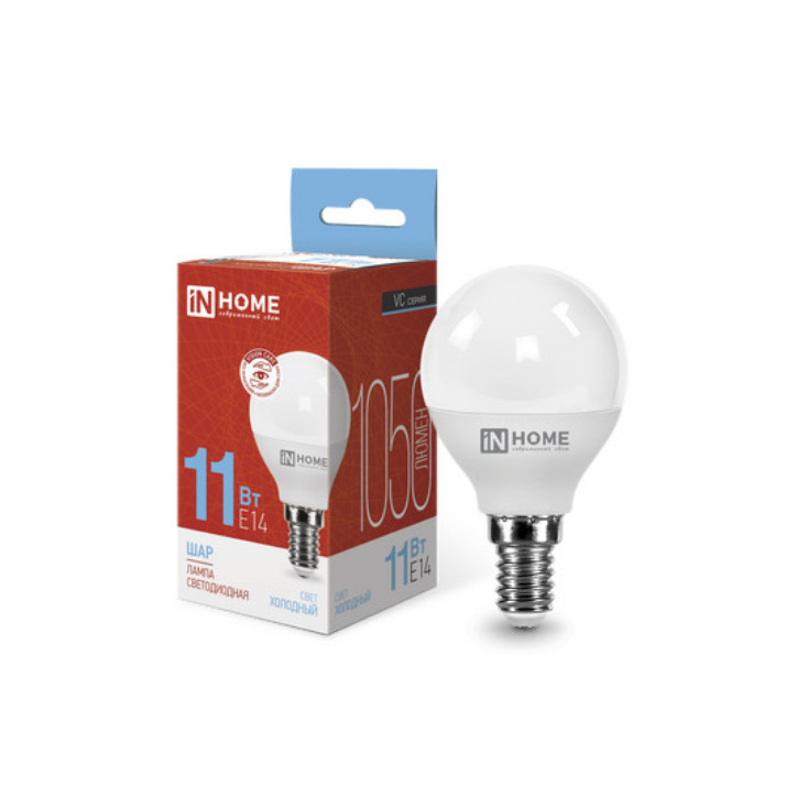Лампа светодиодная LED-ШАР-VC 11Вт 230В Е14 6500К 1050Лм IN HOME