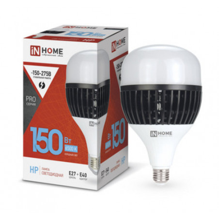 Лампа светодиодная LED-HP-PRO 150Вт 230В E27 с адаптером Е40 6500К 14250Лм IN HOME