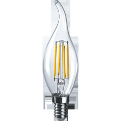 Лампа светодиодная LED 4вт Е14 белый свеча на ветру FILAMENT