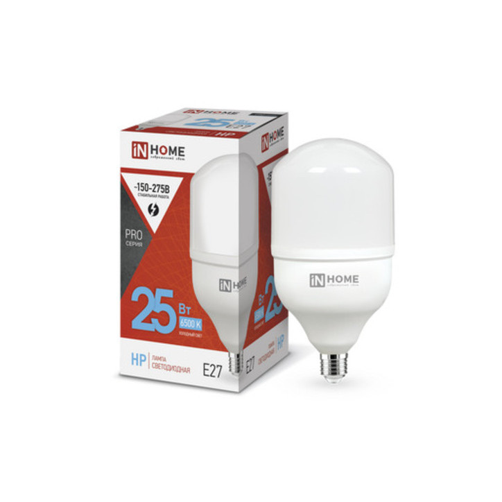 Лампа светодиодная LED-HP-PRO 25Вт 230В E27 6500К 2380Лм IN HOME Лампа светодиодная LED-HP-PRO 25Вт 230В E27 6500К 2380Лм IN HOME