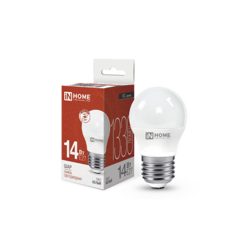 Лампа светодиодная LED-ШАР-VC 14Вт 230В E27 4000K 1330Лм IN HOME