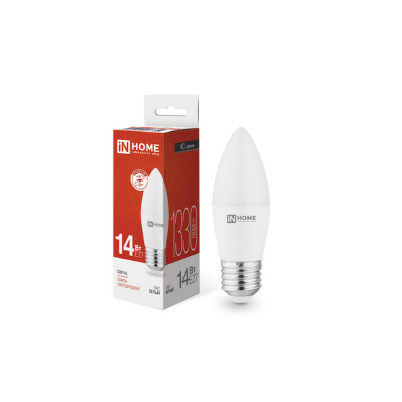 Лампа светодиодная LED-СВЕЧА-VC 14Вт 230В E27 4000K 1330Лм IN HOME