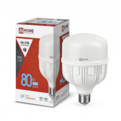 Лампа светодиодная LED-HP-PRO 80Вт 230В E27 с адаптером Е40 6500К 7600Лм IN HOME