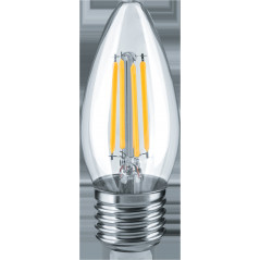 Лампа светодиодная LED 4вт Е27 белый свеча FILAMENT