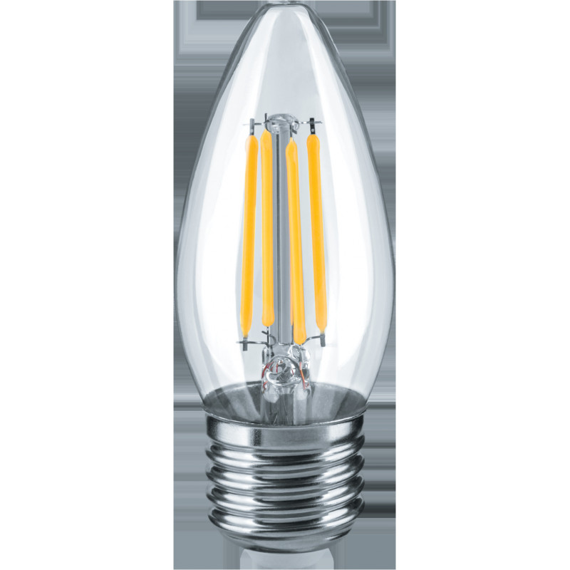 Лампа светодиодная LED 4вт Е27 белый свеча FILAMENT