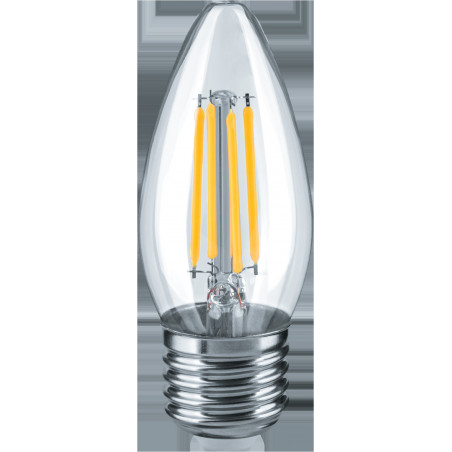 Лампа светодиодная LED 4вт Е27 белый свеча FILAMENT