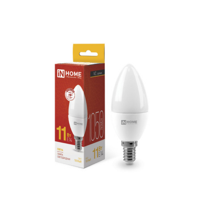 Лампа светодиодная LED-СВЕЧА-VC 11Вт 230В Е14 3000К 1050Лм IN HOME