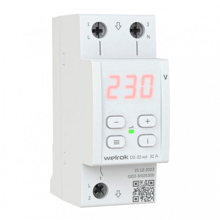 Реле напряжения Welrok D2-32 red