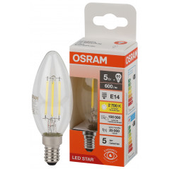 Лампа светодиодная LED 5 Вт E14 2700К OSRAM