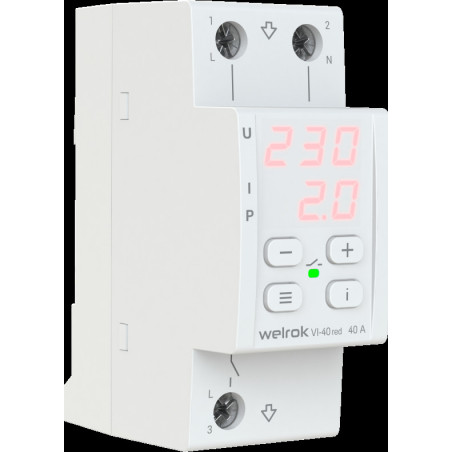 Реле напряжения c контролем тока Welrok VI-40 red