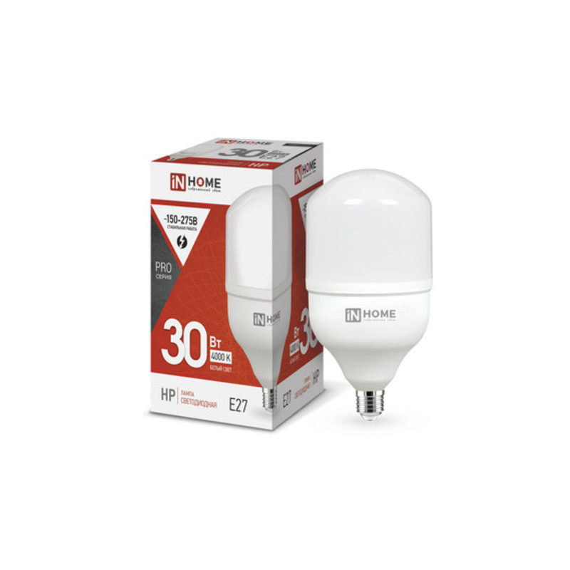 Лампа светодиодная LED-HP-PRO 30Вт 230В Е27 4000К 2850Лм IN HOME
