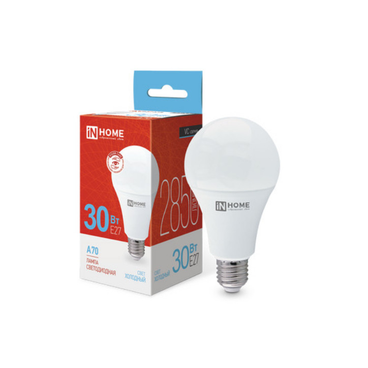 Лампа светодиодная LED-A70-VC 30Вт 230В Е27 6500К 2850Лм IN HOME
