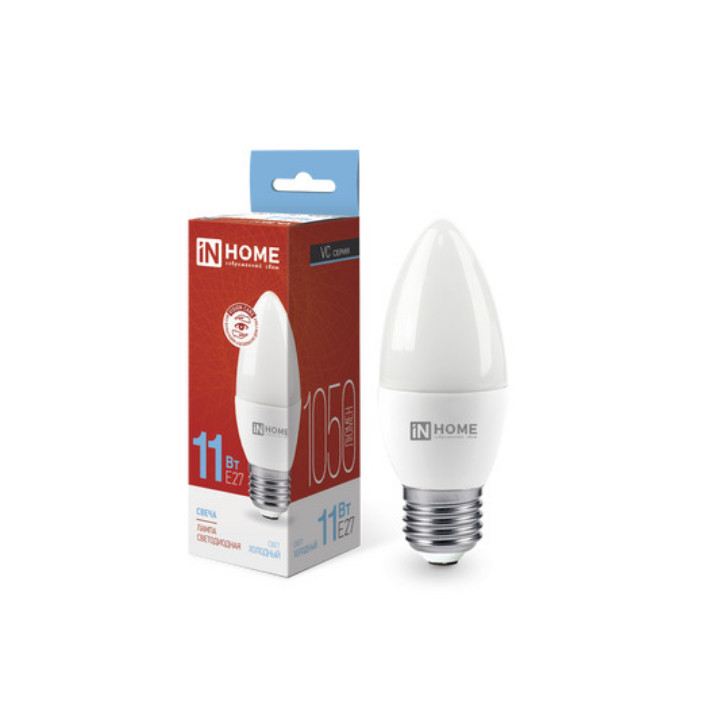 Лампа светодиодная LED-СВЕЧА-VC 11Вт 230В Е27 6500К 1050Лм IN HOME
