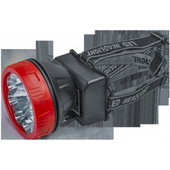 Фонарь светодиодный NPT-H21-ACCU налобный 9LED 1Вт 2 режима Li-ion 0,9Ач
