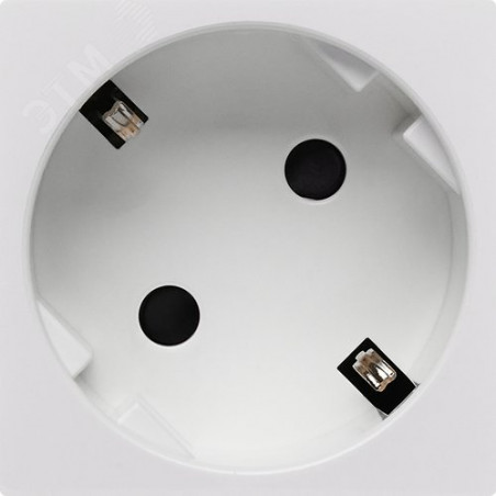 Розетка с заземлением - винтовые зажимы - со шторками 16А 250В - 45°- 2 модуля - белый