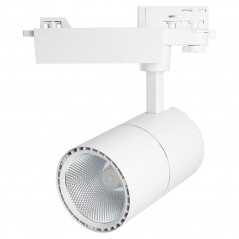 Светильник трековый светодиодный на шинопровод 40W, 3600 Lm, 2700К, 35 градусов, белый, 3х фазный, AL103 со встроенным драйвером