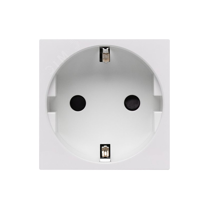 Розетка с заземлением - винтовые зажимы - со шторками 16А 250В - 90°- 2 модуля - белый