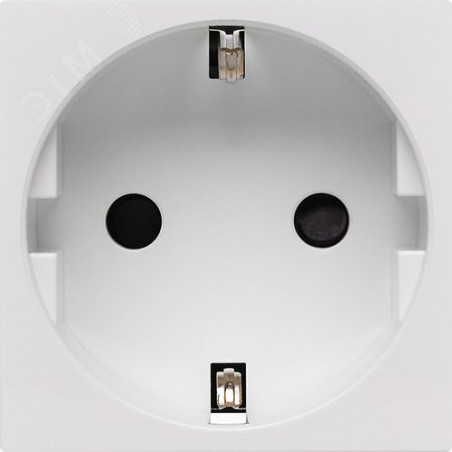 Розетка с заземлением - винтовые зажимы - со шторками 16А 250В - 90°- 2 модуля - белый