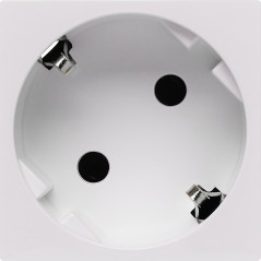 Розетка с заземлением - безвинтовые зажимы - без шторок 16А 250В - 45°- 2 модуля - белый