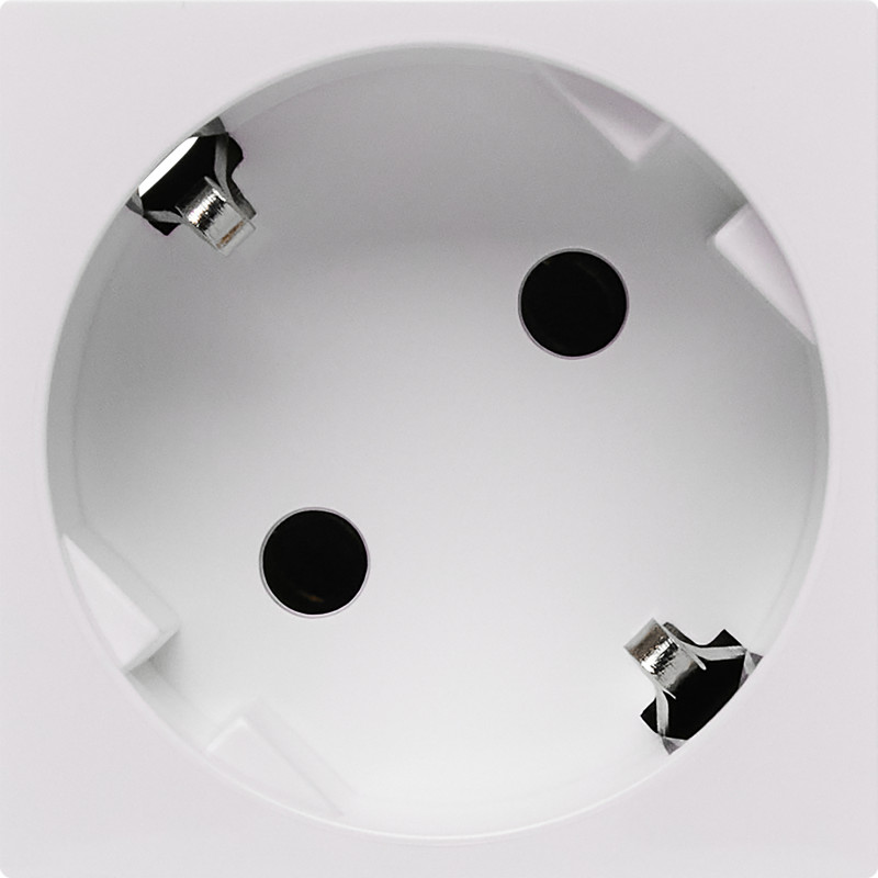 Розетка с заземлением - безвинтовые зажимы - без шторок 16А 250В - 45°- 2 модуля - белый