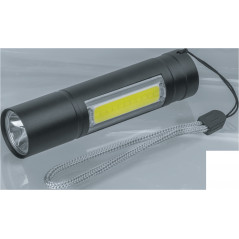Фонарь светодиодный NPT-KC06-ACCU брелок алюминиевый 1LED(1Вт)+1СOB LED(3Вт) 3 режима