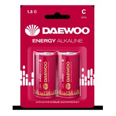 Элемент питания LR14 DAEWOO Energy Alkaline блистер, 2 шт.