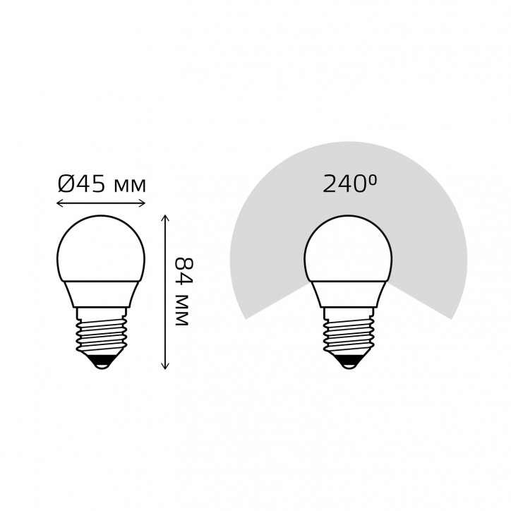 Лампа Gauss Elementary Шар 10W 750lm 6500K Е27 LED 1/10/100 Лампа Gauss Elementary Шар 10W 750lm 6500K Е27 LED 1/10/100