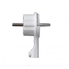 Вилка-невидимка с заземлением белая 16А 250В