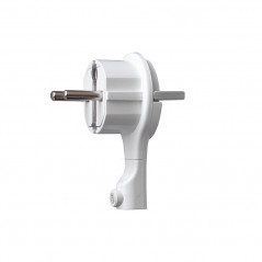 Вилка-невидимка с заземлением белая 16А 250В