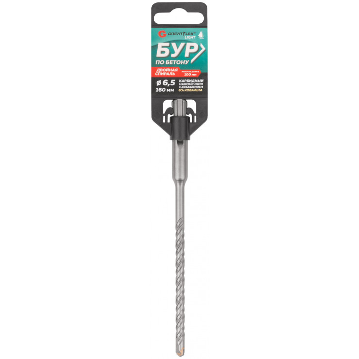 Бур по бетону, SDS-Plus, GreatFlex Light, 6.5x160 мм Бур по бетону, SDS-Plus, GreatFlex Light, 6.5x160 мм
