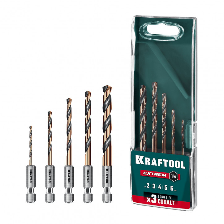 Набор сверл по металлу для винтовёртов и шуруповертов IMPACT READY, НЕХ-1/4", 5 шт