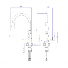 Смеситель для кухни шаровый с силиконовым изливом белый нержавеющая сталь