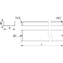 Лоток листовой 150х80 L-3000мм толщина 1.5мм цинк-ламельный