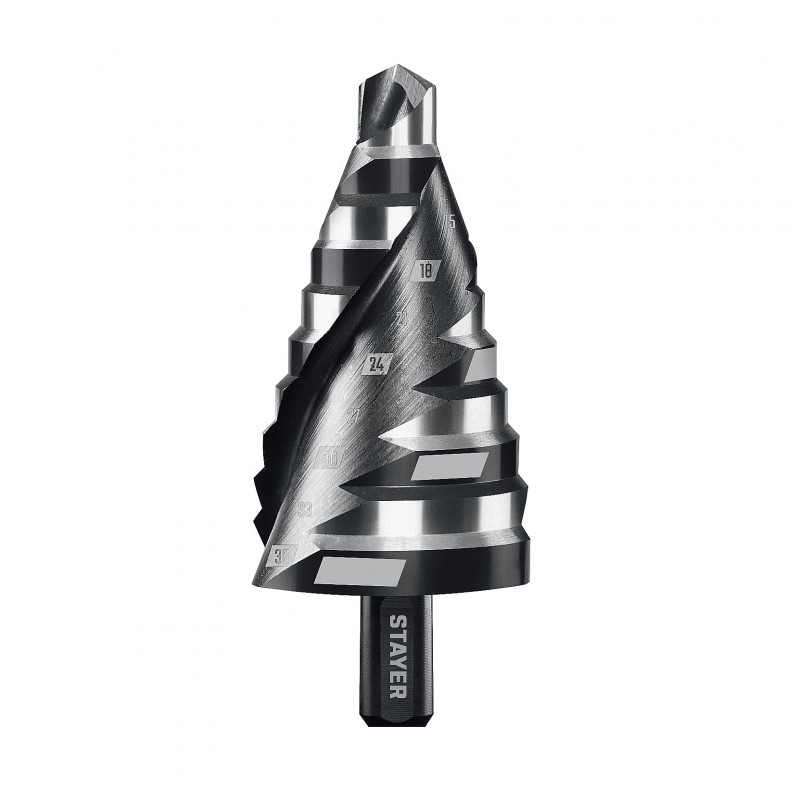 Сверло ступенчатое, винтовая спираль, Pro-Max 9-36 мм, 10 ступеней