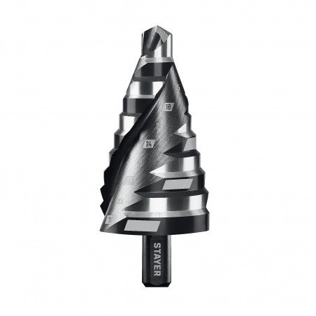 Сверло ступенчатое, винтовая спираль, Pro-Max 9-36 мм, 10 ступеней