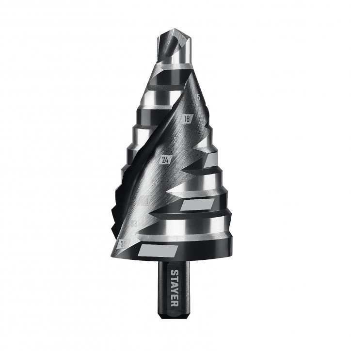 Сверло ступенчатое, винтовая спираль, Pro-Max 9-36 мм, 10 ступеней