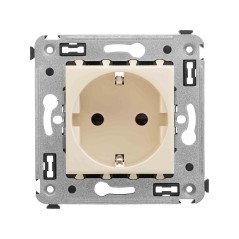 Avanti Розетка в стену, 2P+E, с защитными шторками, ''Ванильная дымка''