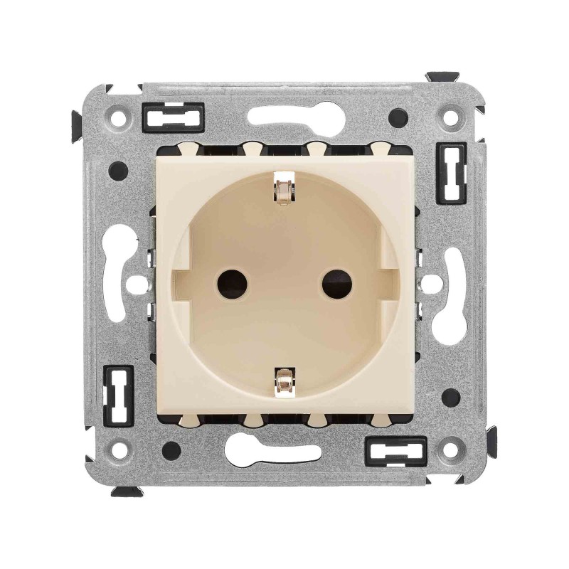 Avanti Розетка в стену, 2P+E, с защитными шторками, ''Ванильная дымка''