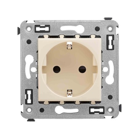 Avanti Розетка в стену, 2P+E, с защитными шторками, ''Ванильная дымка''