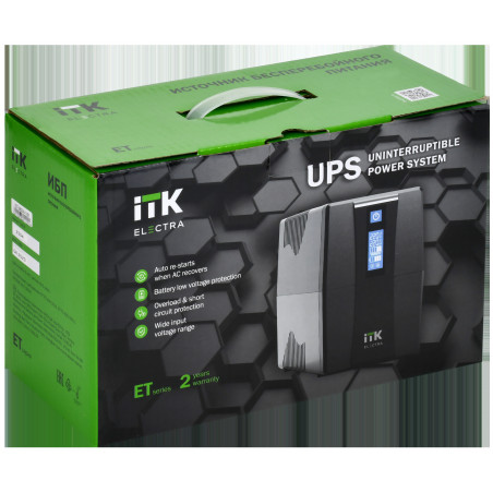 Источник бесперебойного питания Line-interactive 600ВА/360В , фаза 1/1, LCD дисплей,т с АКБ 1х7AH, U