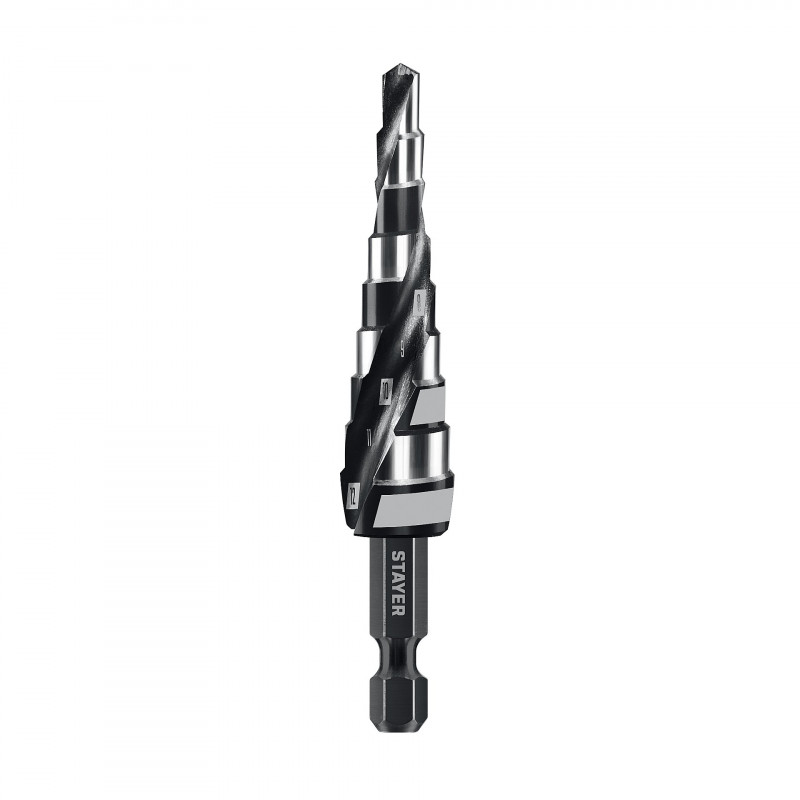 Сверло ступенчатое, винтовая спираль, Pro-Max 4-12 мм, 9 ступеней