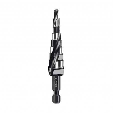 Сверло ступенчатое, винтовая спираль, Pro-Max 4-12 мм, 9 ступеней