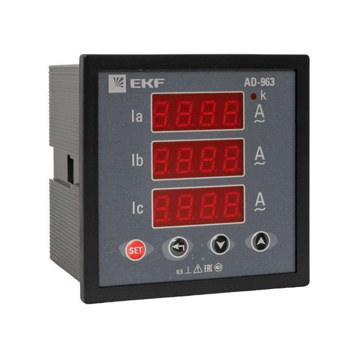 Амперметр AD-963 цифровой на панель (96х96) трехфазный PROxima