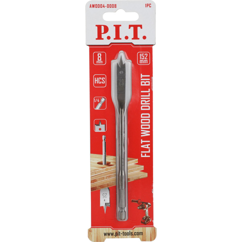 Сверло по дереву перовое 8x152мм