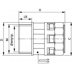 Муфта 23мм труба-коробка DN M32х1.5 полиамид