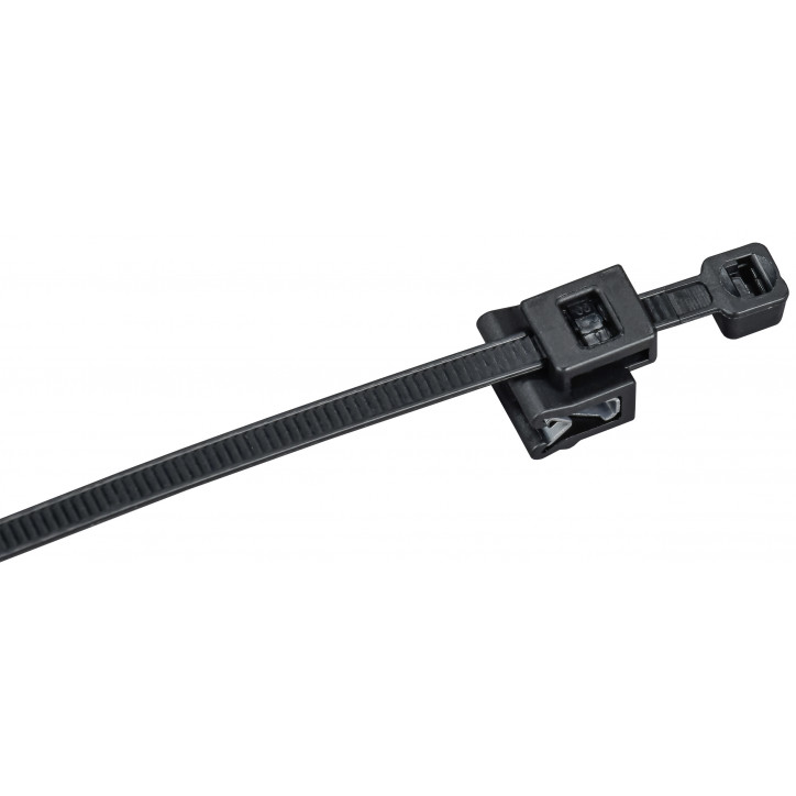 Хомут P6.6 с креплением на кромку чёрный 4,8х200мм IEK