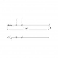 Молниеприемник с держателями 2000 мм